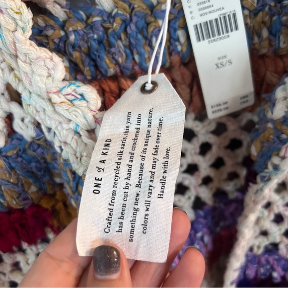 Size XS/S Anthropologie Mia Hand-Knit Cropped Cardigan NWT Rare - Picture 3 of 11